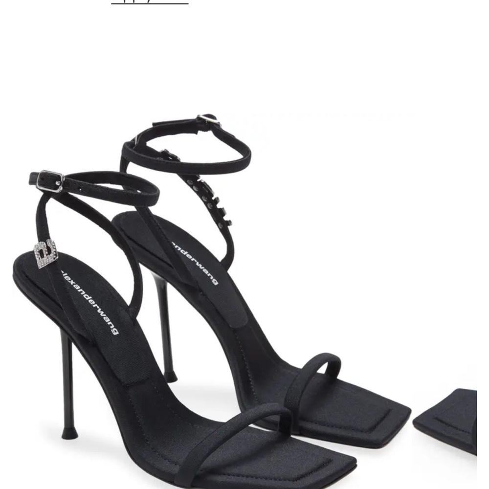 ALEXANDER WANG Julie Crystal Logo heels 👠